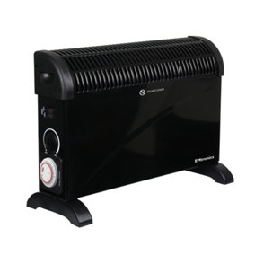 EMtronics 2KW Convector Heater Radiator with Adjustable Thermostat and Timer - Black