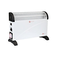 EMtronics 2KW Convector Heater Radiator with Adjustable Thermostat and Timer - White