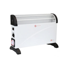 EMtronics 2KW Convector Heater Radiator with Adjustable Thermostat and Timer - White