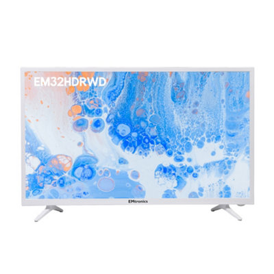 EMtronics 32" Inch HD Ready LED TV with Built-in DVD Player 2x HDMI, USB - White
