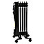 EMtronics 5 Fin Oil Filled Portable Heater Radiator with Thermostat - Black