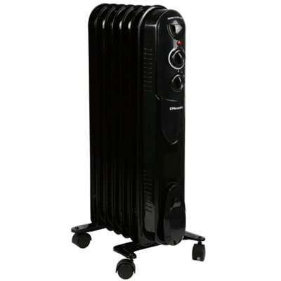 EMtronics 7 Fin Oil Filled Portable Heater Radiator with Thermostat ...