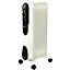 EMtronics 7 Fin Oil Filled Portable Heater Radiator with Thermostat - White