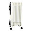 EMtronics 7 Fin Oil Filled Portable Heater Radiator with Thermostat - White