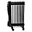 EMtronics 9 Fin Oil Filled Portable Heater Radiator with Thermostat - Black