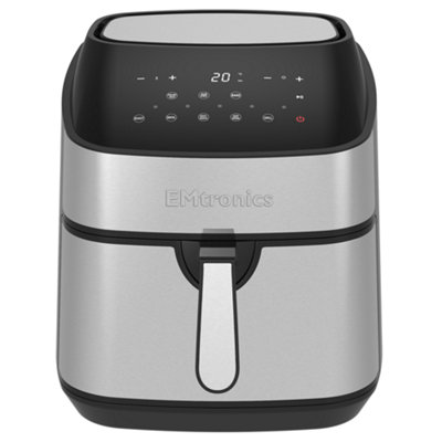 EMtronics Digital Large 9 Litre Air Fryer with 99 Minute Timer Stainless Steel DIY at B&Q