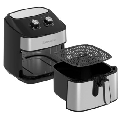 EMtronics EMAFS9S Large 9 Litre Air Fryer with 60 Minute Timer - Stainless Steel