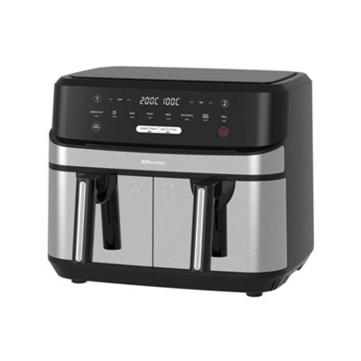 EMtronics EMDAF9LD+ 1750W Digital 9L Double Basket Large Air Fryer With ...