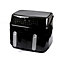 EMtronics EMDAF9LD Digital 9L Double Basket Large Dual Air Fryer with Timer - Black