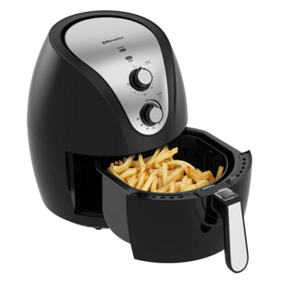 Emtronics large family air fryer with 4 5l basket and timer black