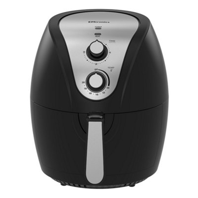 Emtronics large family air fryer with 4 5l basket and timer black