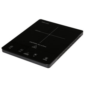 EMtronics Portable Hot Plate Induction Hob with Temperature Control - Black