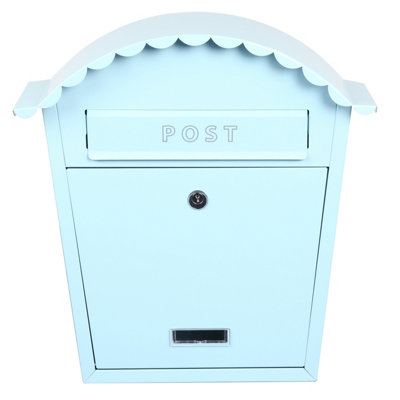 EMtronics Wall Mountable Post Box Stainless Steel, Weather Resistant Aqua Blue