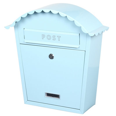 EMtronics Wall Mountable Post Box Stainless Steel, Weather Resistant Aqua Blue
