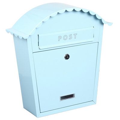 EMtronics Wall Mountable Post Box Stainless Steel, Weather Resistant Aqua Blue