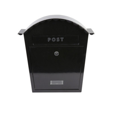 EMtronics Wall Mountable Post Box, Stainless Steel, Weather Resistant - Black