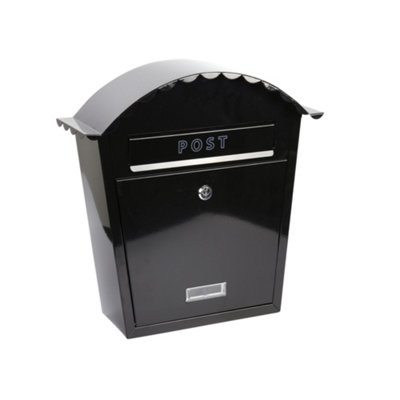EMtronics Wall Mountable Post Box, Stainless Steel, Weather Resistant - Black