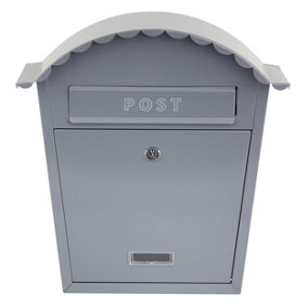 EMtronics Wall Mountable Post Box Stainless Steel, Weather Resistant Dark Grey
