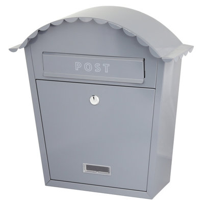 EMtronics Wall Mountable Post Box Stainless Steel, Weather Resistant Dark Grey