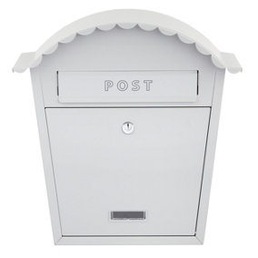 EMtronics Wall Mountable Post Box Stainless Steel, Weather Resistant Light Grey