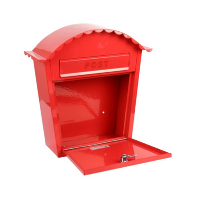 EMtronics Wall Mountable Post Box, Stainless Steel, Weather Resistant - Red