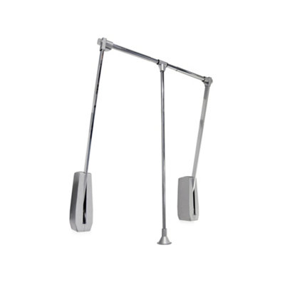 Emuca Hang pull down wardrobe rail lift wall-mounted, 600-830, Chrome plated, Steel and Plastic