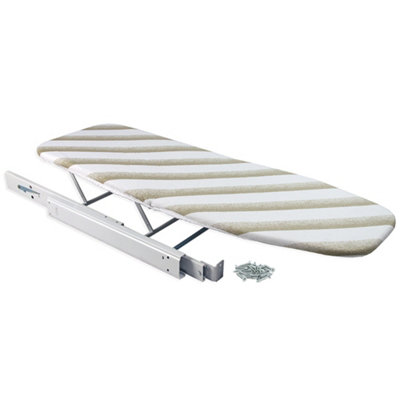 Emuca Ironing board folding and pull-out Ironing board for Iron furniture, Steel, White painted