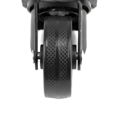 Emuca Lot of 4 castors Black with mounting plate, diameter 75mm, Plastic and Steel, Black