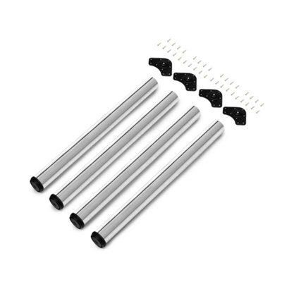 Emuca Lot of 4 table legs, diameter 60mm, H 830mm, Steel, Chrome plated