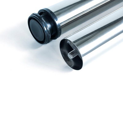 Emuca Lot of 4 table legs, diameter 60mm, H 830mm, Steel, Chrome plated