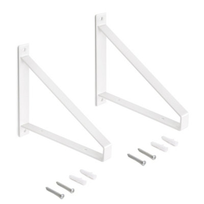 Emuca Pair of Shelf straight wood shelf supports with triangular shape ...