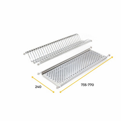 Emuca Plate rack for tall units, module 800mm, Steel, Stainless steel