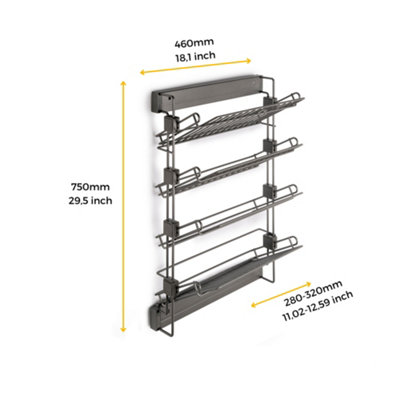 Emuca Pull-out lateral shoe rack Quartz, Left, Steel, Titanium