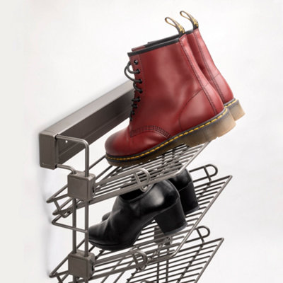 Emuca Pull-out lateral shoe rack Quartz, Left, Steel, Titanium