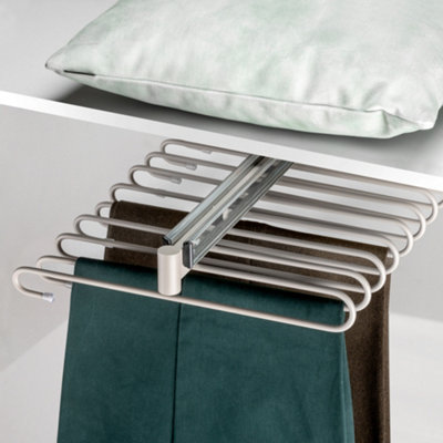 Emuca Pull-out trouser rack, 11 rods, full extraction guides, Steel ...