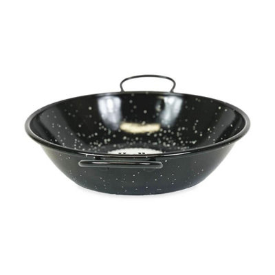 Enamelled Deep Frying Pan With Handles 22cm