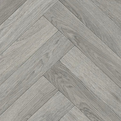 Encanto Highclere Grey Herringbone Vinyl by Remland (1m x 2m)