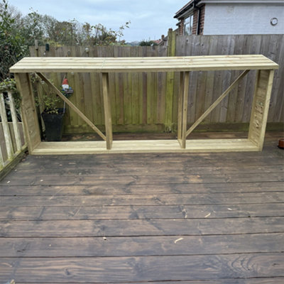 Enclosed Narrow 3m Extended Wooden Log Store - Holds approximately 1 ...