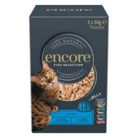 Encore Adult Wet Cat Food Pch Fish Selection in Jelly 5x50g (Pack of 4)