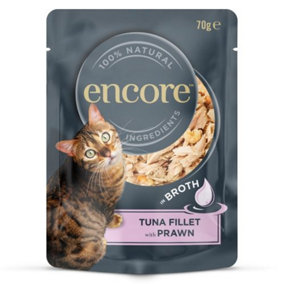 Encore Adult Wet Cat Food Pouch - Tuna & Prawn 70g (Pack of 16)