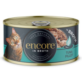 Encore Adult Wet Cat Food Tin - Tuna Fillet in Broth 70g (Pack of 12)