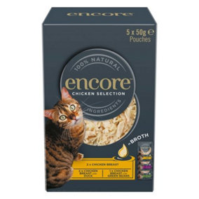 Encore Cat Broth Pouch Chicken Selection 5x50 (Pack of 4)