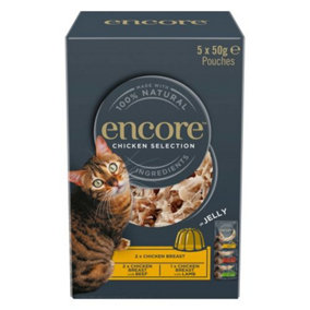 Encore Cat Pouch Chicken in Jelly - 5 x 50g (Pack of 4)