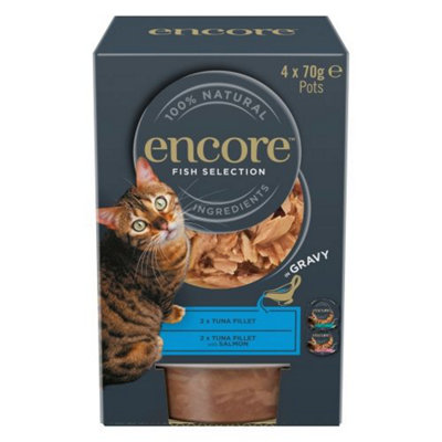 Encore HighProtein Wet Cat Food Fish in Gravy Pot 16 x 70g