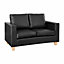 Enderby Faux Leather Sofa 2 Seater Cushioned Settee Modern Living Home Couch Sofa in A Box Black