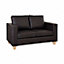 Enderby Faux Leather Sofa 2 Seater Cushioned Settee Modern Living Home Couch Sofa in A Box Brown