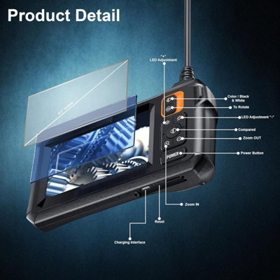 Endoscope Inspection Camera, Dual-Lens 1920 HD Inspection Camera with ...