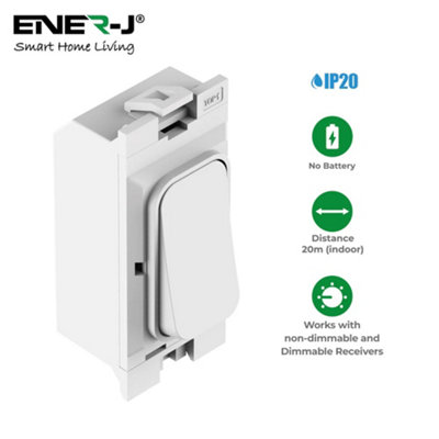 Ener-J 1 WS1082 Gang Grid Switch - HAGER Style White