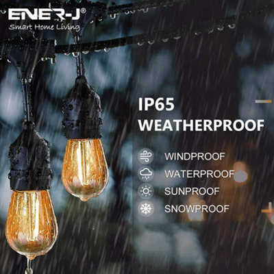 Ener J LED Filament Bulb String Light Kit 100 Feet 30 Meters IP65 240V