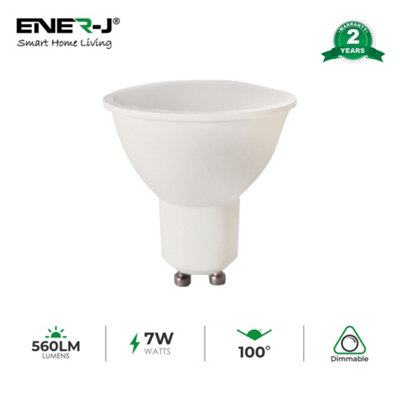 Ener J LED GU10 Bulbs 7W Dimmable 500Lm 4000K Cool White Pack of 10
